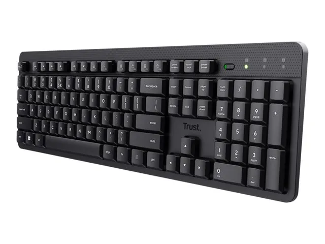 Trust Ody II – Tangentbord – tyst – 100% – full size – trådlös – QWERTY – Nordisk – svart