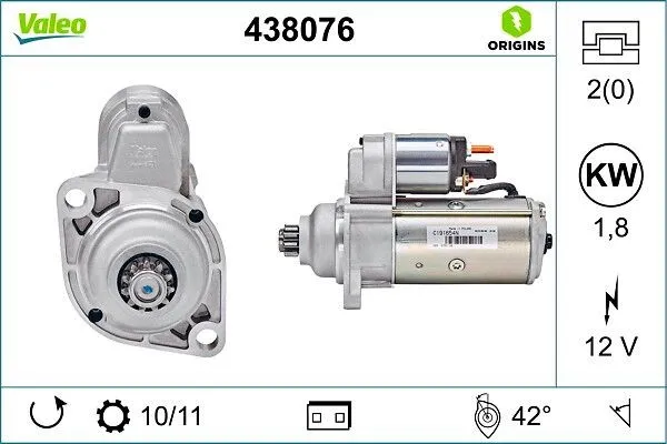 Startmotor VALEO 438076