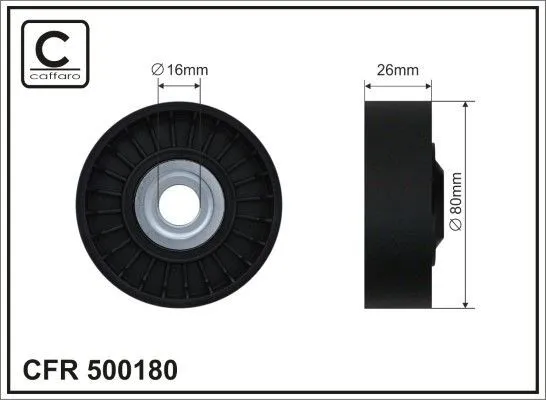 CAFFARO 500180 Styrrulle, drivrem