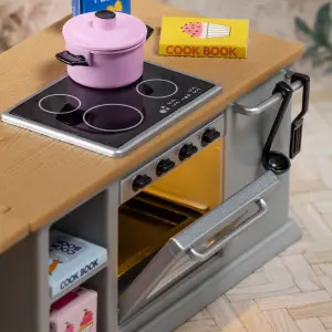 Lundby dockhusmöbler kök spis & kylskåp med belysning
