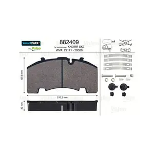 Bromsbelägg VALEO 882409