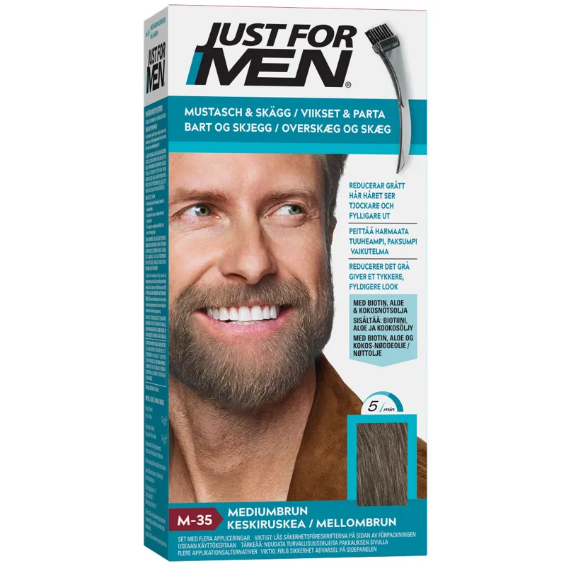 Just For Men Skägg- och polisongfärg - Mediumbrun
