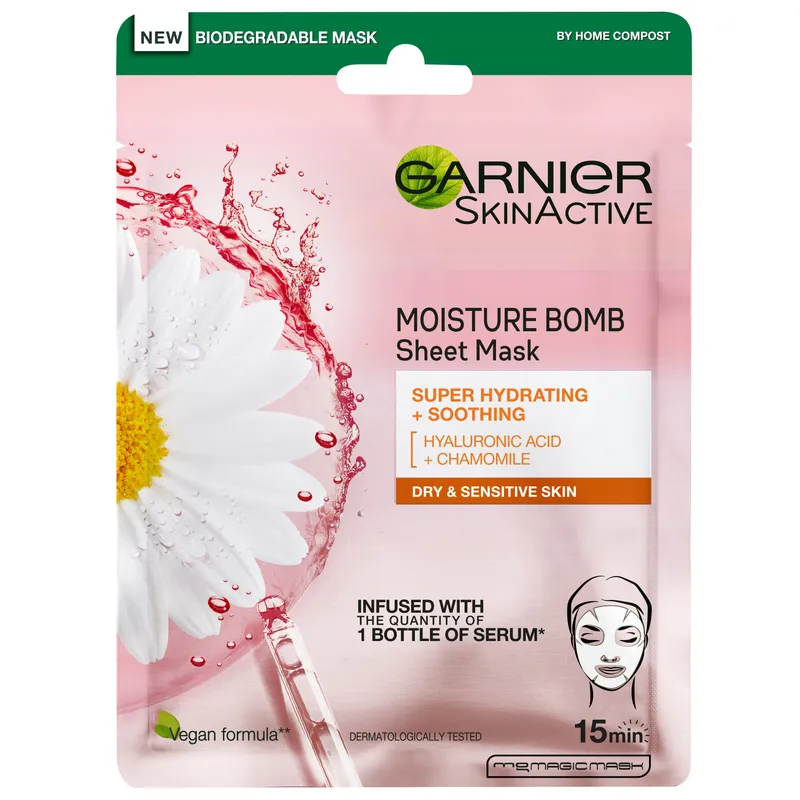 Garnier SkinActive Moisture Bomb Super Hydrating & Soothing Sheet Mask for Sensitive Skin