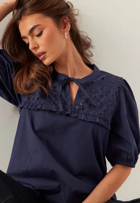 Broderie Anglaise Blouse (#4852)