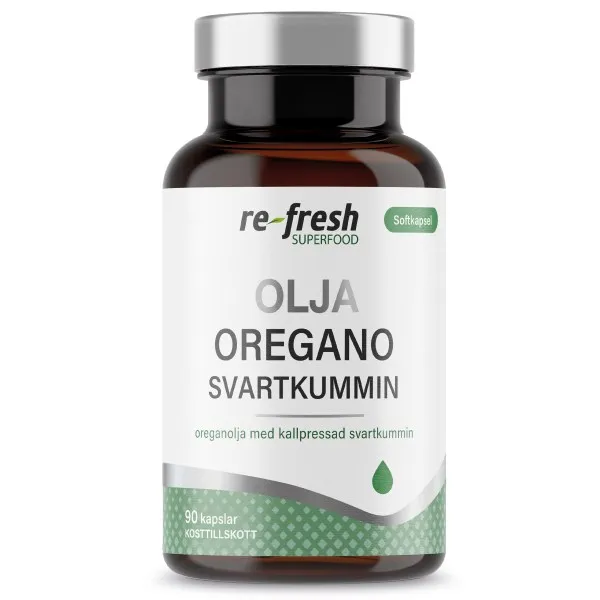 Re-fresh Superfood Oregano- och Svartkumminolja 90 kapslar
