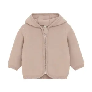 Huttelihut Ullfleecejacka Merino med Öron, Mahogany Rose, 74