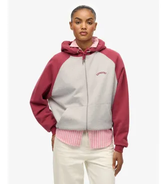Superdry för kvinnor. W2012476A Essential Logo OSZ Raglan sweatshirt röd (S), Casual, Bomull