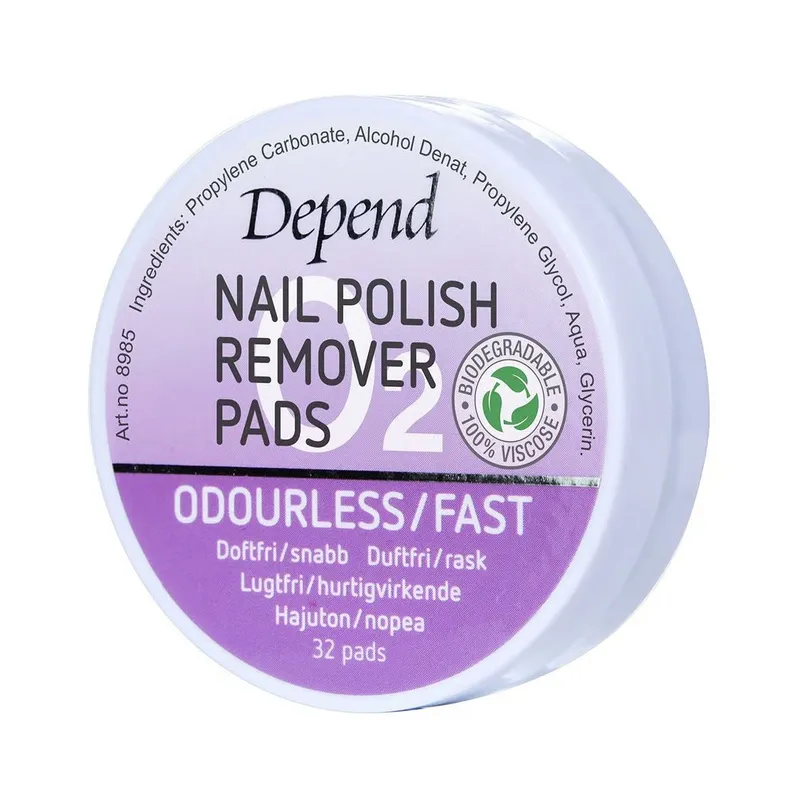 Depend O2 Nail Polish Remover Odourless/Fast 32 Pads
