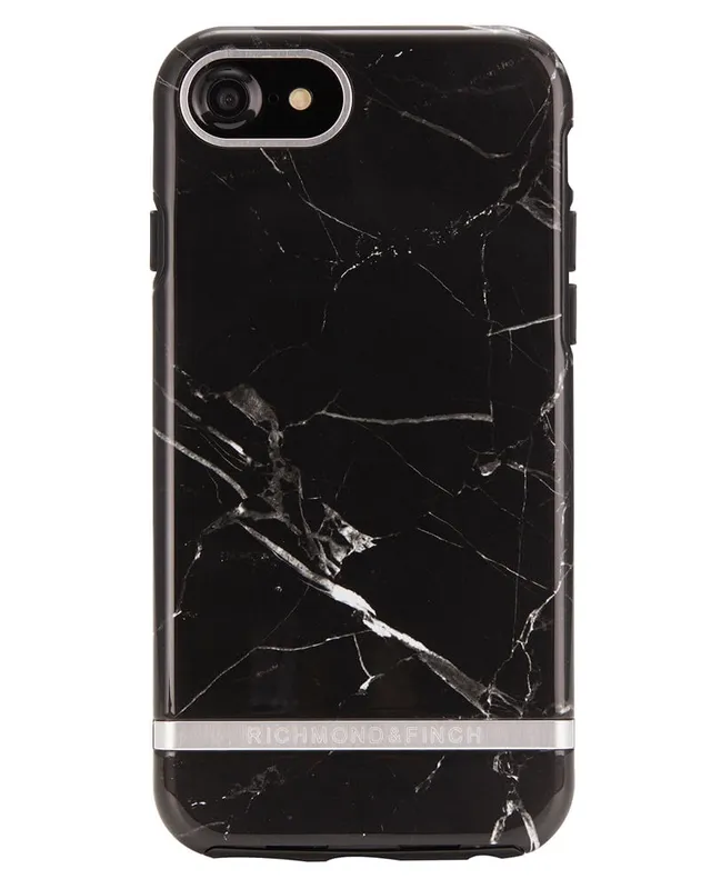 Richmond And Finch Black Marble – Silver iPhone 6/6S/7/8 Cover