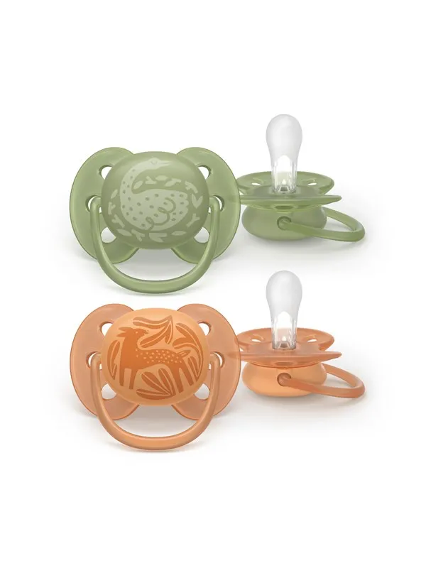 Philips Avent Nappar - 2-pack - Ultra Soft - Orange/Grön m. Fore
