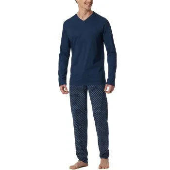 Schiesser Casual Essentials Long Sleeve Pyjamas Marin bomull Large Herr