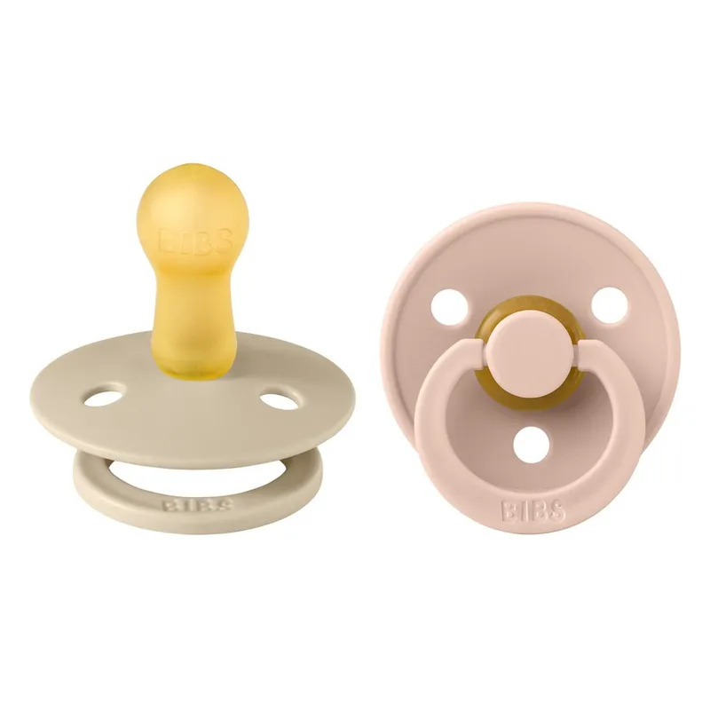 BIBS Colour Nappar - Stl. 2 - 2-pack - Rund - Vanilla/Blush