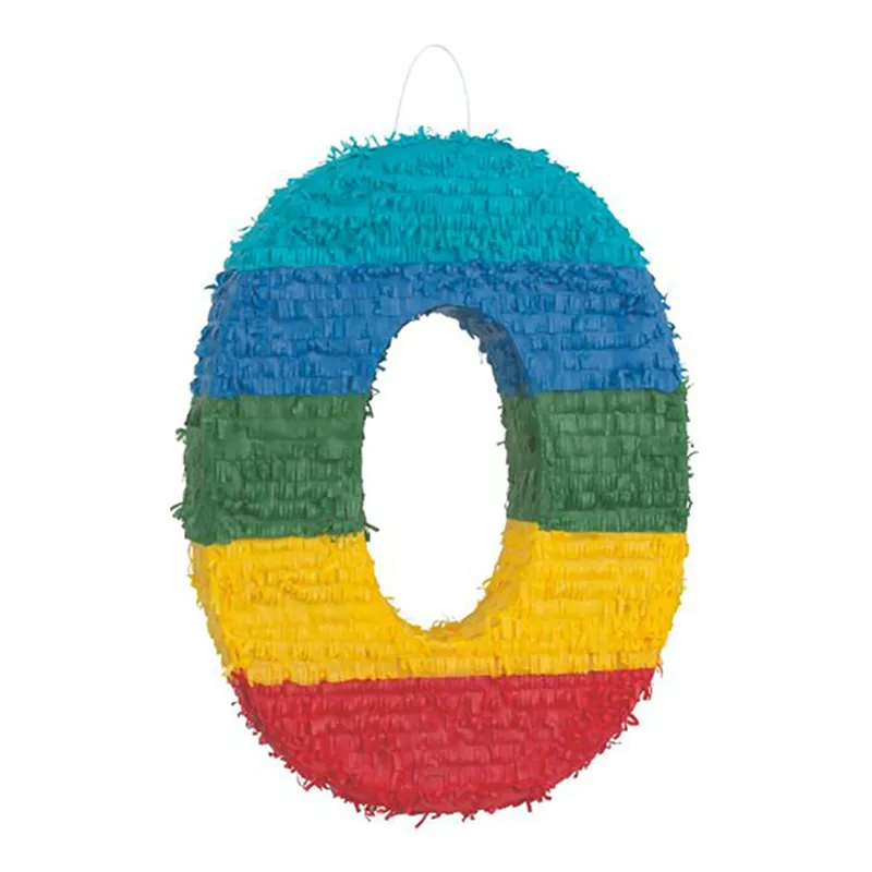 Pinata Siffra Regnbågsfärgad – Siffra 0