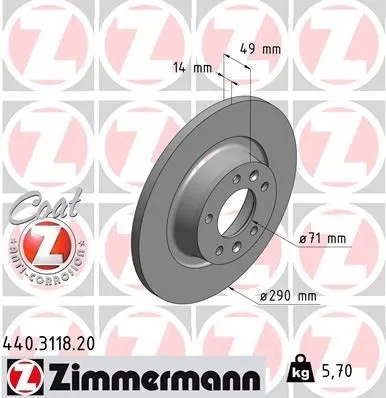 Bromsskiva ZIMMERMANN 440.3118.20