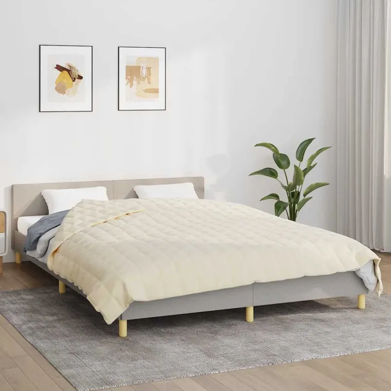vidaXL Tyngdtäcke gräddvit 220×235 cm 11 kg tyg (#1843)