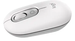 Logitech POP - Mus - anpassningsbar emoji - optisk - 4 knappar - trådlös - Bluetooth 5.1 LE - offwhite