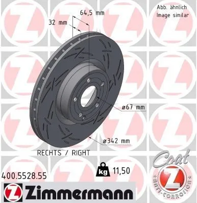 Bromsskiva ZIMMERMANN 400.5528.55