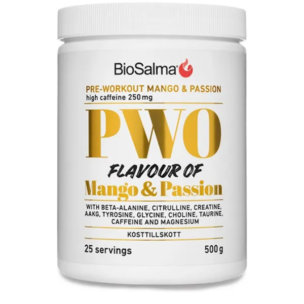 BioSalma PWO, Mango & Passionsfrukt, 500 g