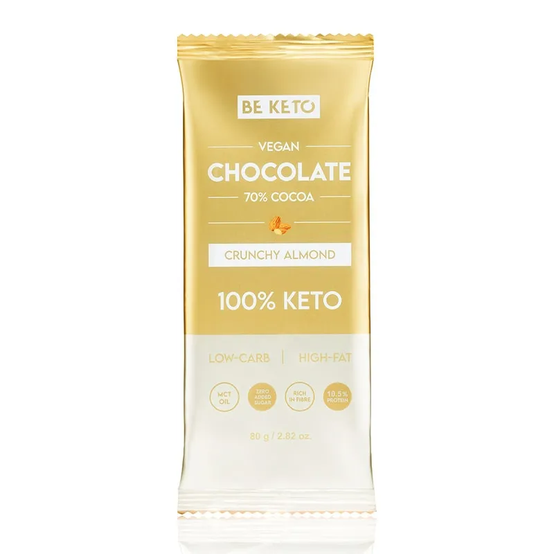 BeKeto KETO Chocolate, Chrunchy Almond, 80 g