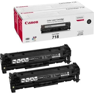 Canon toner 718BK original svart **2-Pack**