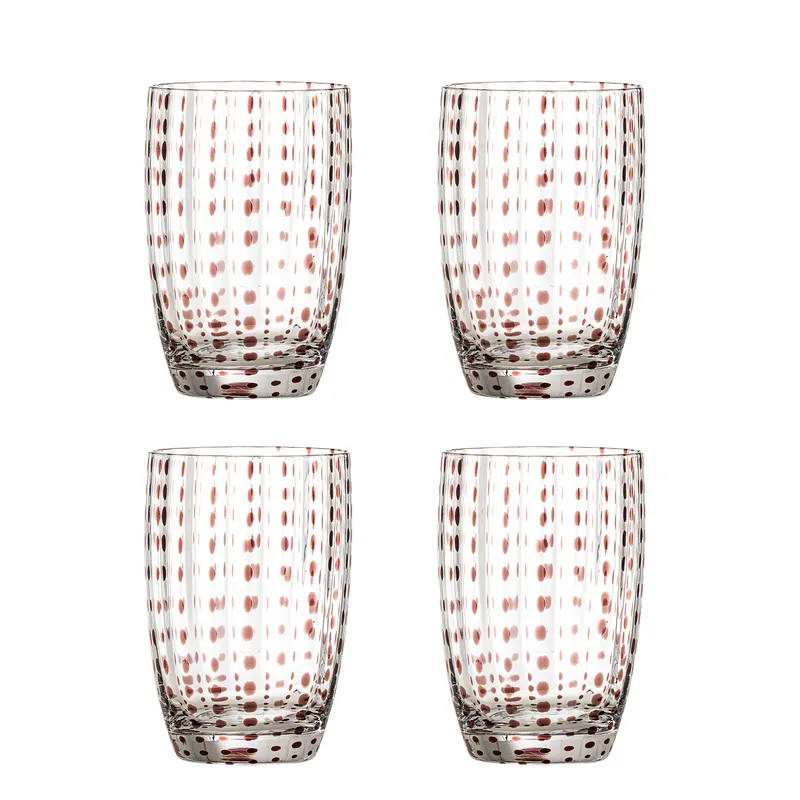 BLOOMINGVILLE Brinley dricksglas, brunt, glas (D7,5xH11 cm, set om 4)