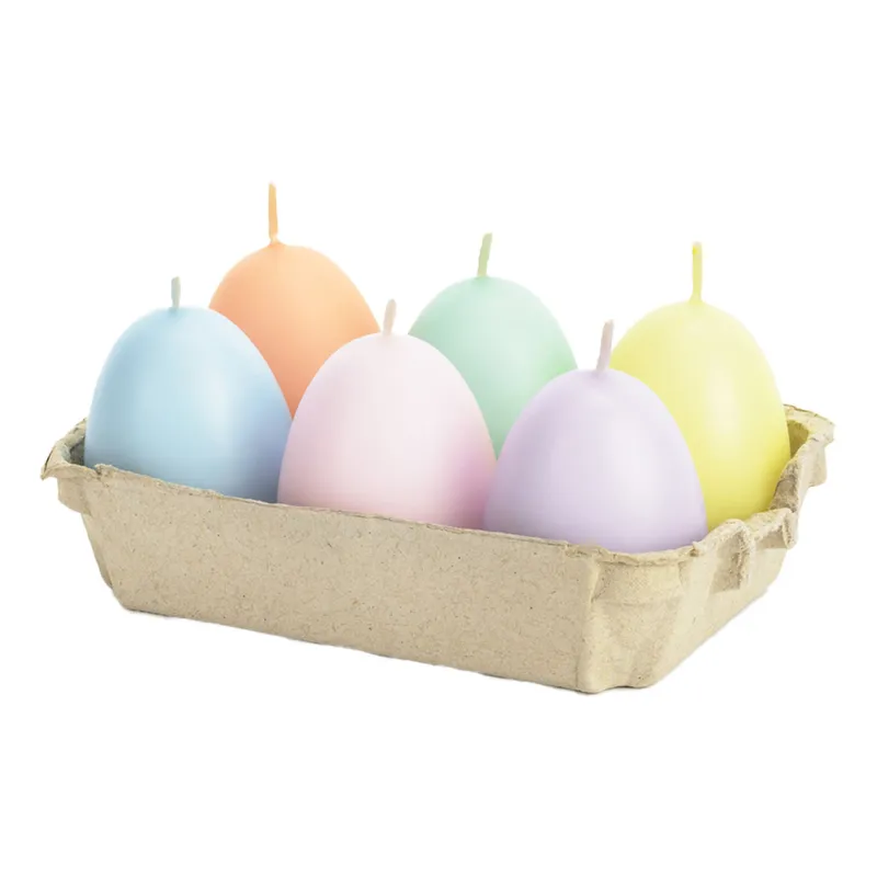 Stearinljus Äggformat Pastellmix - 6-pack