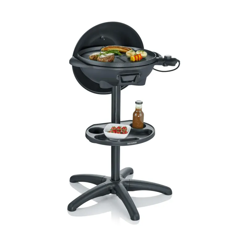 Elgrill på stativ - SEVERIN - PG8541 - 2000 W - Stor grillyta Ø 41 cm - Justerbar termostat - Matt svart