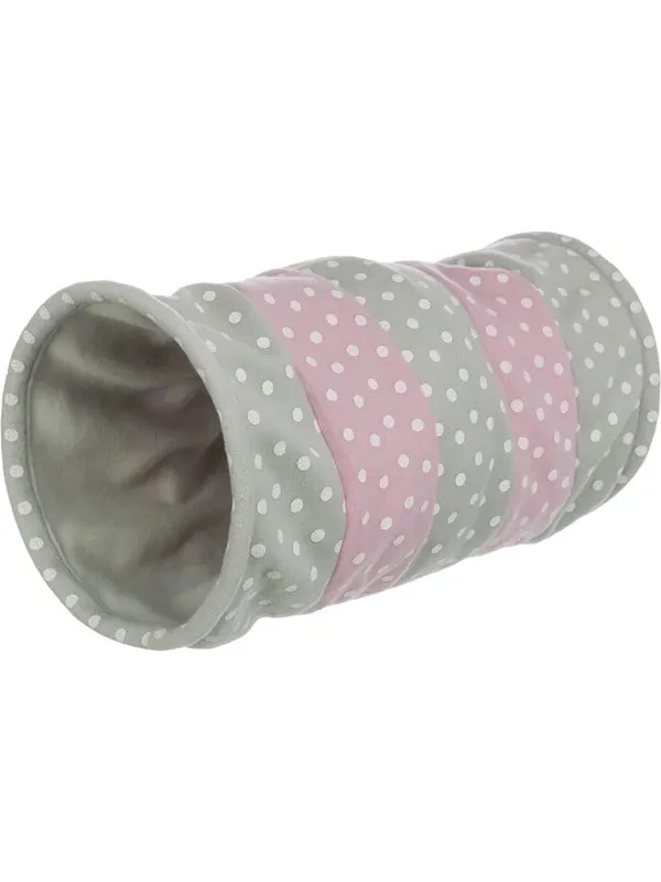 Trixie Playing tunnel fleece ø 25 × 50 cm light grey/pink