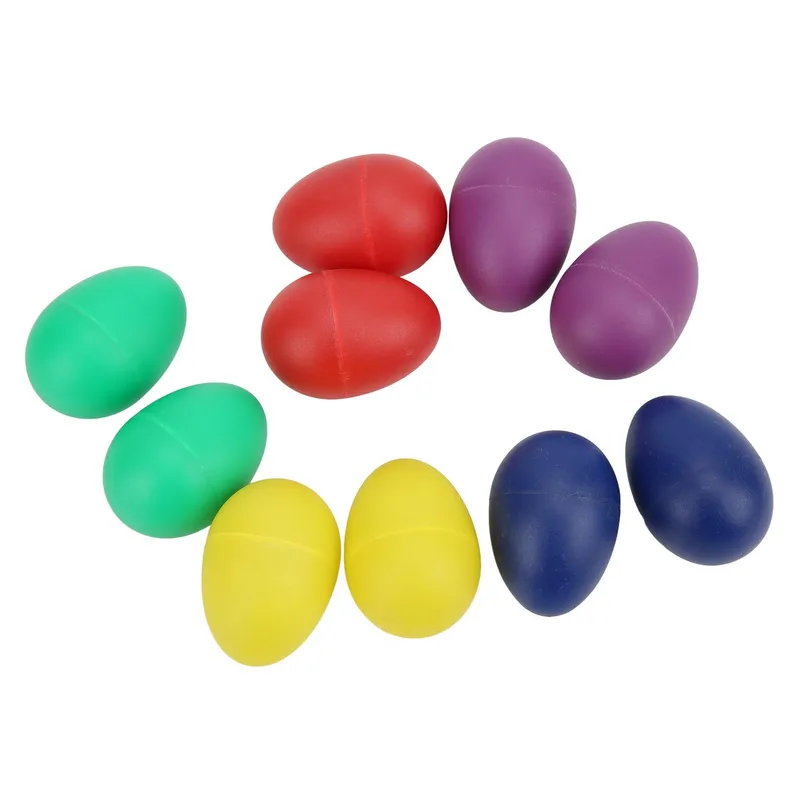 10 st Mini Musikägg Färgglada Hand Plast Äggskakare Slagverk Musikinstrument Leksak