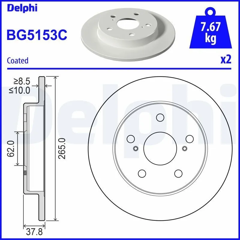 Bromsskiva DELPHI BG5153C