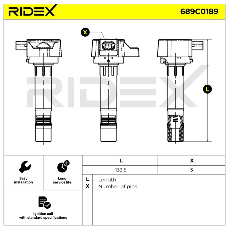 Tändspole RIDEX 689C0189