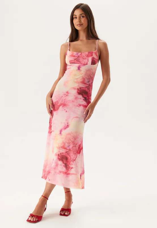 Adoni Printed Mesh Midi Dress (#6322)
