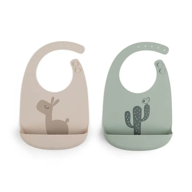 Done by Deer Haklappar m. Ficka - 2-pack - Silikon - Lalee Sand