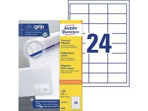 Etikett AVERY 64,6x33,8mm 2400/fp