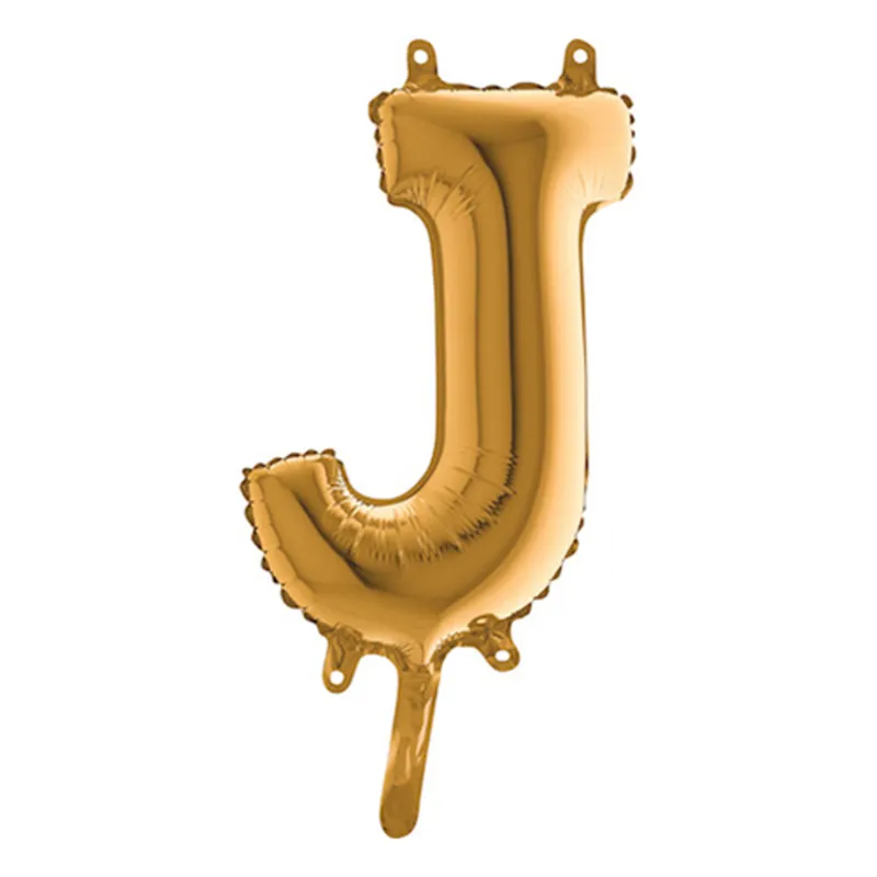 Bokstavsballong Mini Guld – Bokstav J