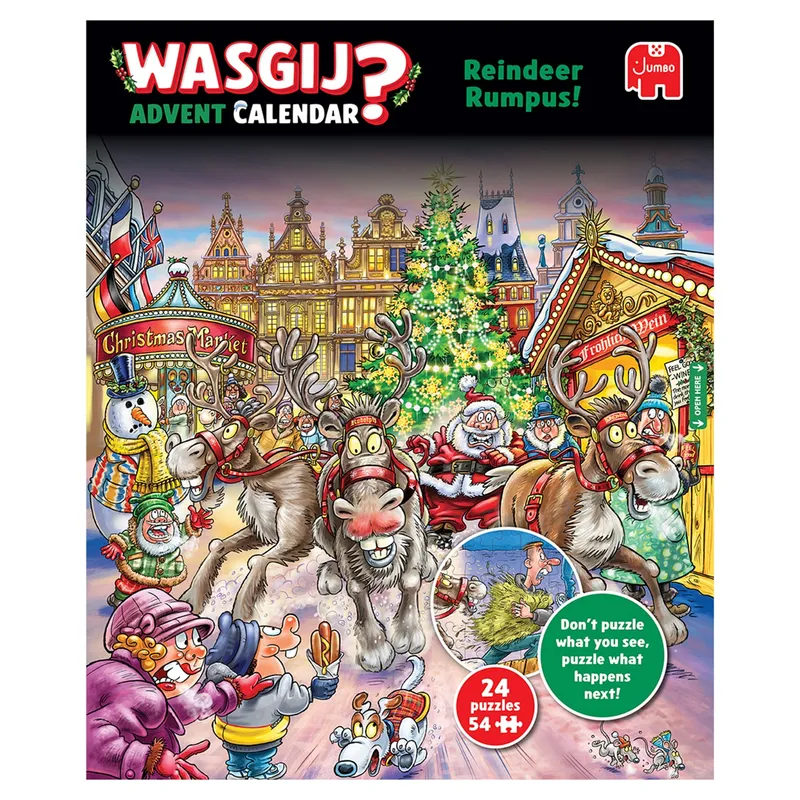 Wasgij Adventskalender Reindeer Rumpus! Pussel 24 x 54 bitar