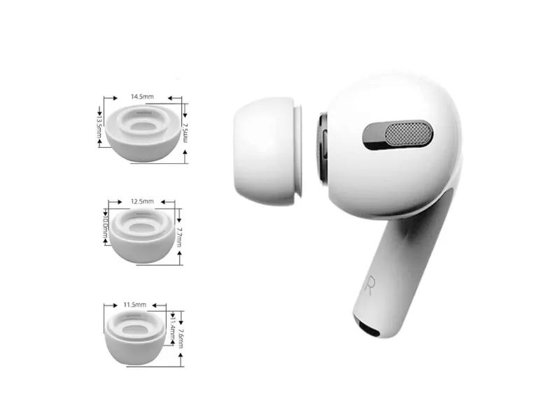 Tech-Protect 3-PACK Öronpluggar / Earbuds AirPods Pro 1/2 Vit