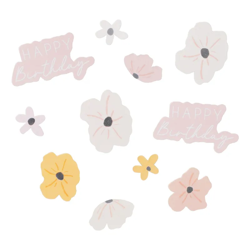 Bordskonfetti Happy Birthday Floral – 14 gram