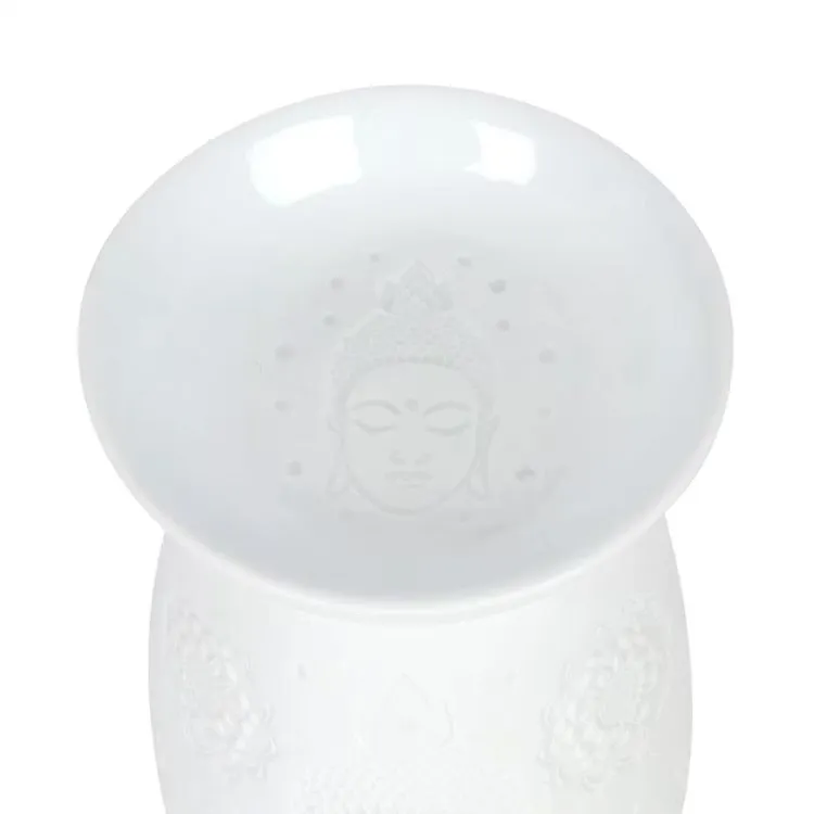 Aromalampa motiv Buddah vit 17cm