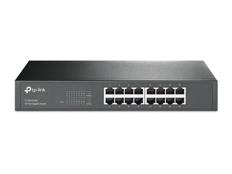 TP-Link TL-SG1016D 16-Port Gigabit Switch - Switch - ohanterad - 16 x 10/100/1000 - skrivbordsmodell