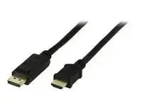 Kabel DELTACO DP-HDMI Ha 5m svart
