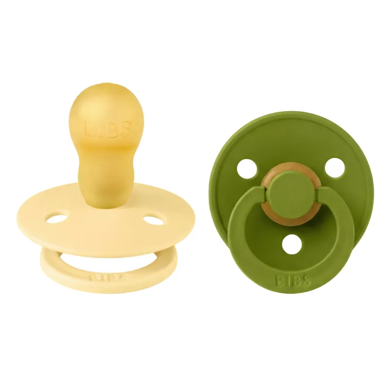 BIBS Colour Nappar - Stl. 3 - Rund - 2-pack - Pale Smör/Wasabi