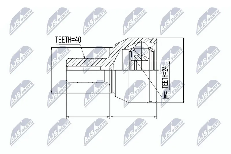 Ledsats, drivaxel NTY NPZ-FR-021