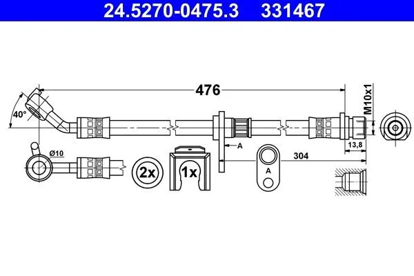 ATE 24.5270-0475.3 Bromsslang