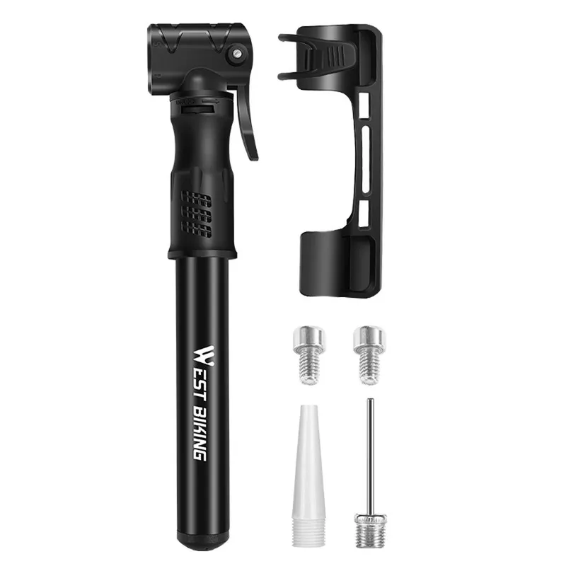 Mini 100PSI Foot Cykeldäck Pump Bärbar Mountain Bike Inflator Basket Inflator Handpump svart