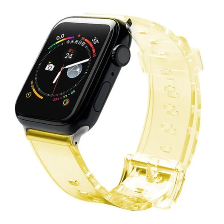 Hurtel Silicone Strap Bracelet Bracelet Strap Light for Apple Watch 42 / 44 mm - Yellow