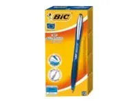 BIC ATLANTIS Soft - Kulspetspenna - blå - oljebaserat bläck - 1 mm - medel - indragbar (paket om 12)