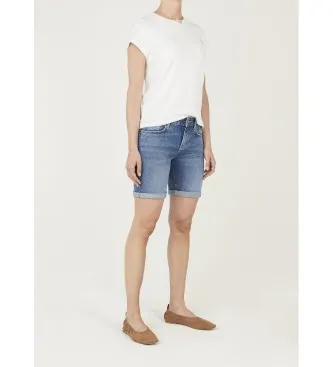 Pepe Jeans för kvinnor. PL80000384UB Short Fitted Poppy blue (29), Blå, Casual, Bomull, Denim