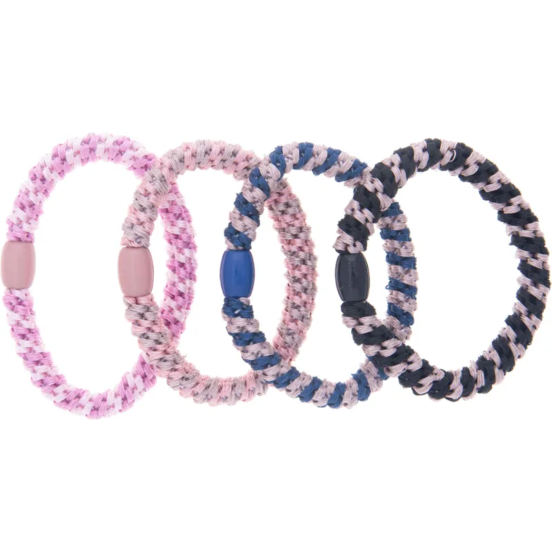 Dazzling Hair Ties 4-Pack Woven Multi Colored