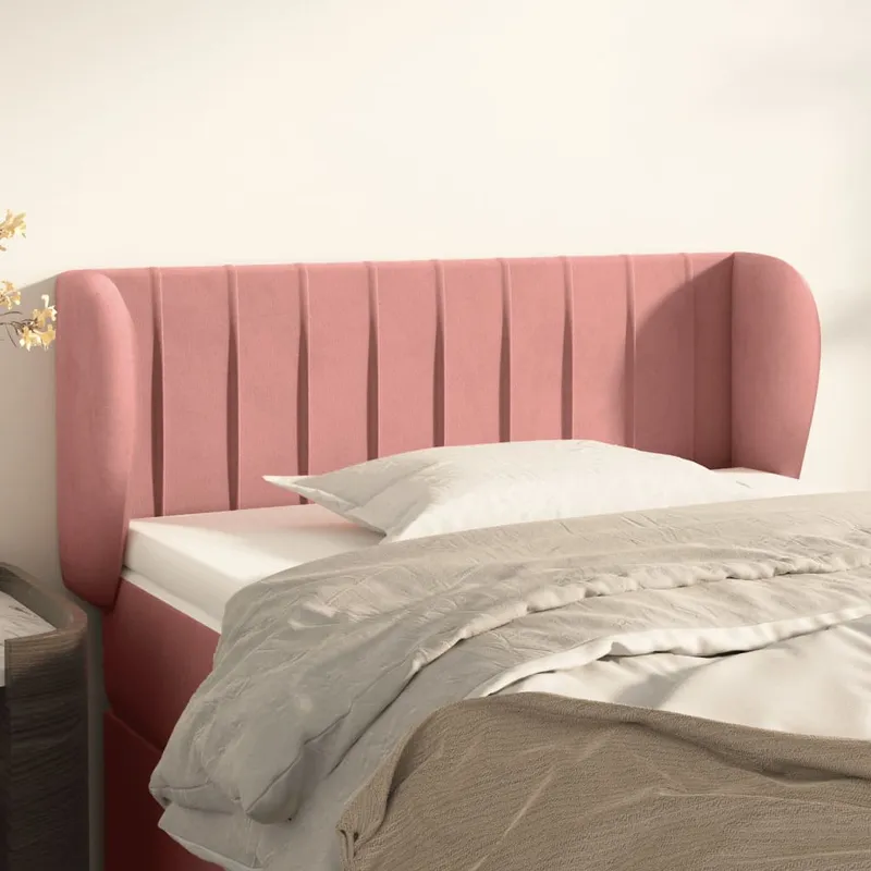 vidaXL Sänggavel med kanter rosa 93x23x78/88 cm sammet (#2870)